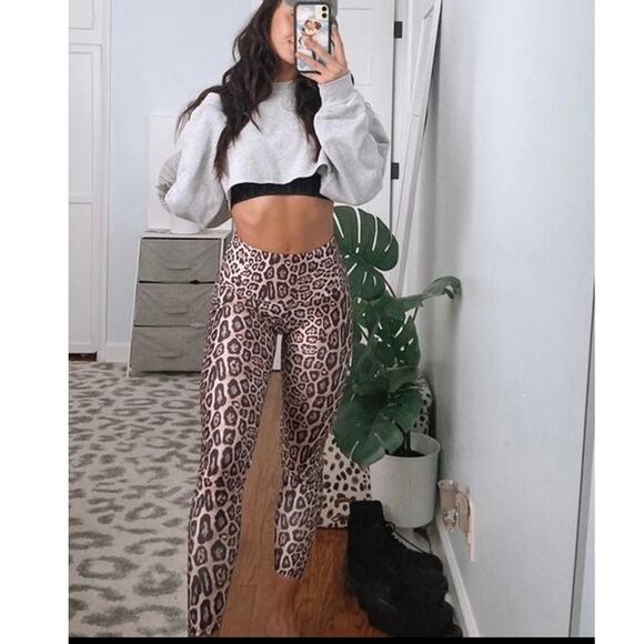 Onzie Leopard Cheetah Animal Print Leggings M/L - Picture 2 of 5